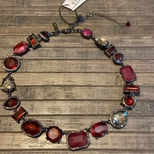 White House Black Market Garnet Red Stone Necklace NWT